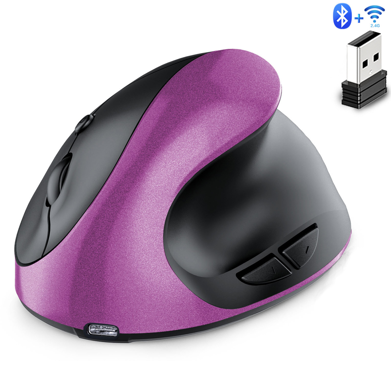 Vertical Mouse Left Handed - Bezprzewodowa mysz optyczna 2.4G z ergonomicznym,
