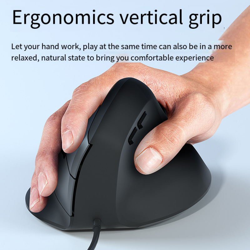 Vertical Mouse Left Handed - Przewodowa mysz pionowa RGB z prawej