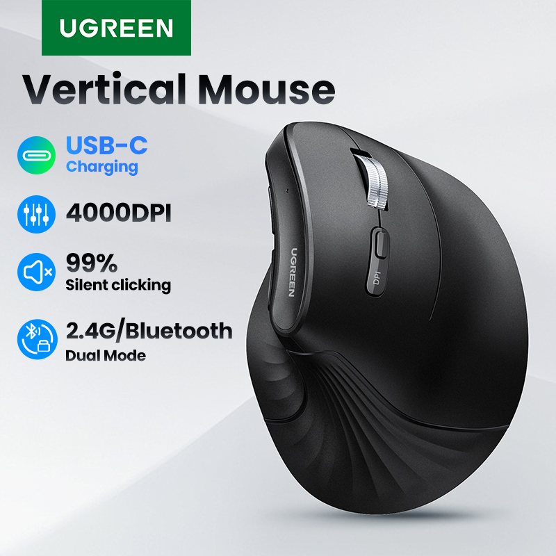 Vertical Mouse Dpi 4000 - UGREEN pionowa mysz bezprzewodowa Bluetooth5.0 2.4G