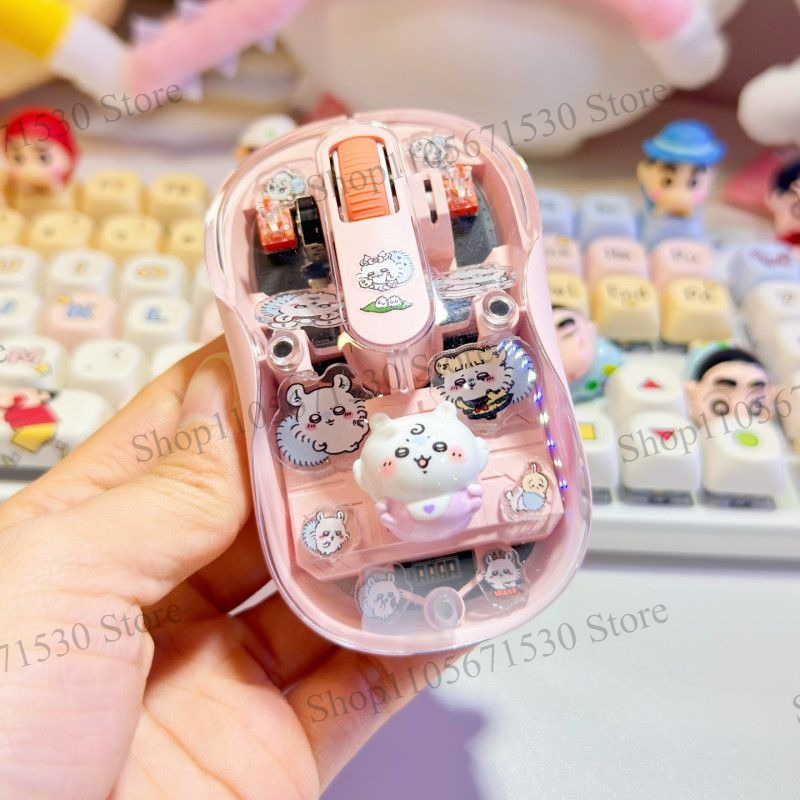 Trackball Mouse Wireless Finger - Kawaii Chiikawa Przezroczysta Bezprzewodowa Myszka Kurimujji