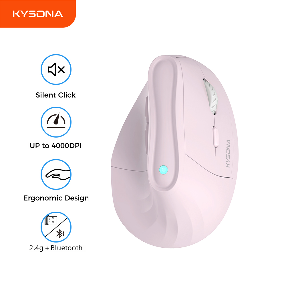 Vertical Mouse Dpi 4000 - Mysz bezprzewodowa Kysona EM9, pionowa, Bluetooth,
