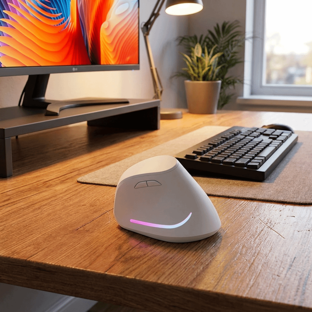 Vertical Mouse Rechargeable Bluetooth - Ergonomiczna pionowa mysz, ładowalna, cicha, z