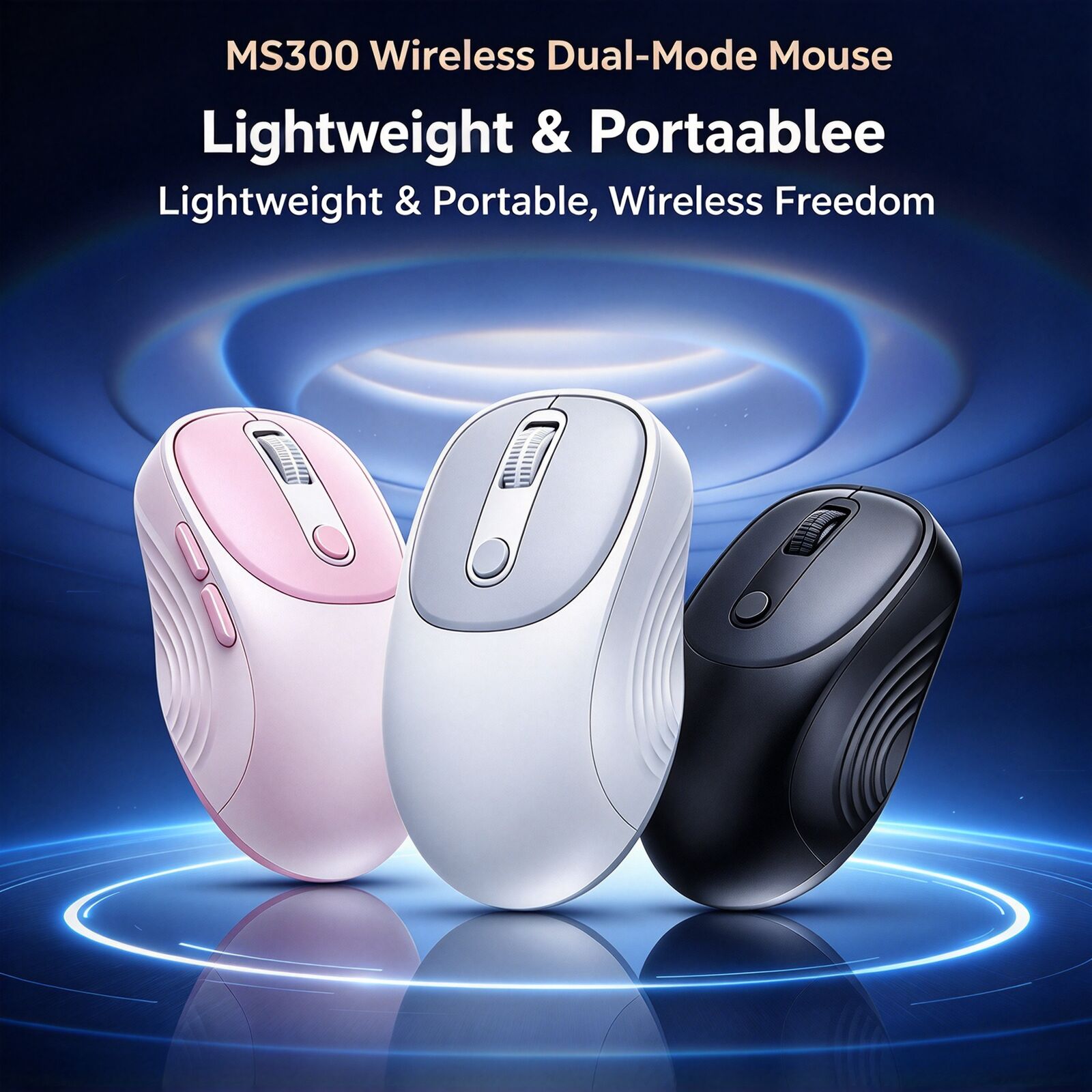 Ergonomic Mouse 2.4G Silent Click - Bezprzewodowa mysz 2.4G i Bluetooth, podwójny
