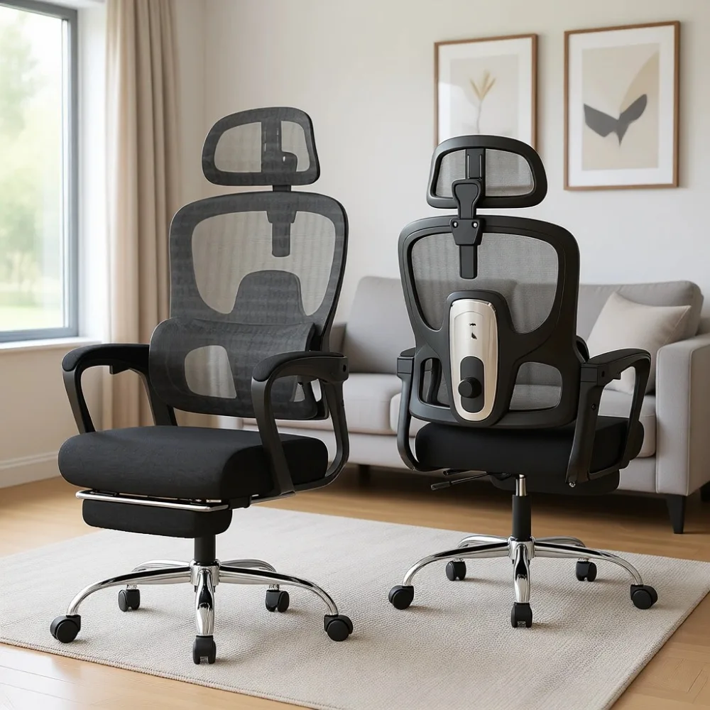 Ergonomic Footrest Adjustable - Ergonomiczne krzesło biurowe z podnóżkiem, regulowanym