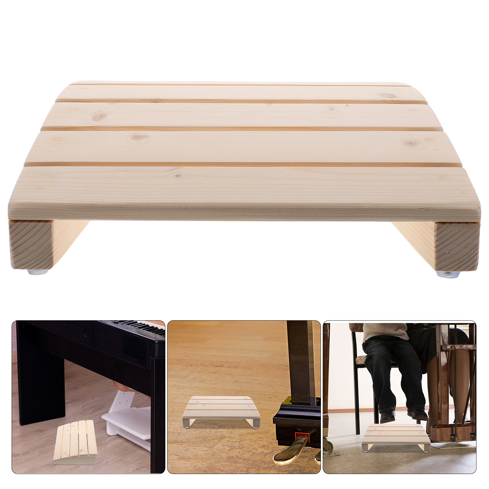 Ergonomic Footrest Adjustable - Regulowany drewniany stołek do pianina z