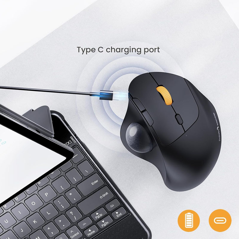 Ergonomic Mouse Trackball Thumb - Mysz trackball bezprzewodowa ProtoArc, EM04 Ergonomiczna