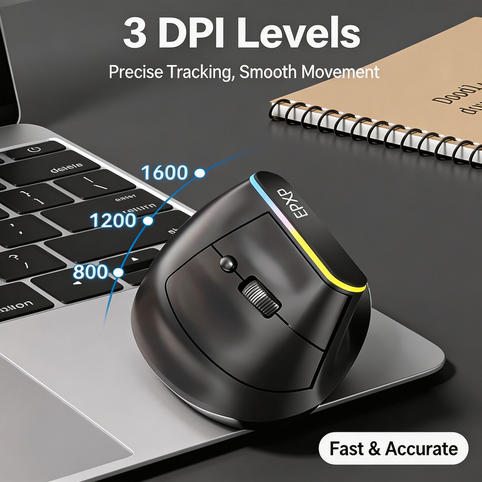 Pionowa, ergonomiczna mysz bez – Ergonomic Mouse 2.4G Silent Click recenzja i cena