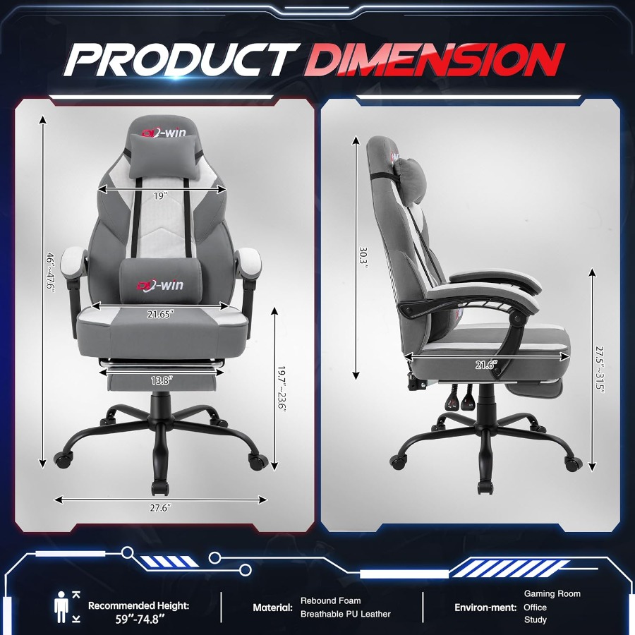 Krzesło do gier dla dorosłych  – Ergonomic Footrest Adjustable recenzja i cena