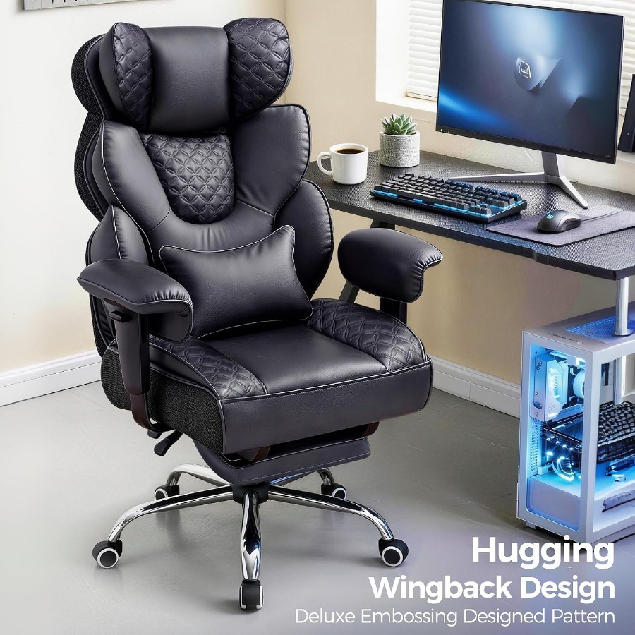 Duże i wysokie krzesło gamingo – Ergonomic Footrest Adjustable recenzja i cena