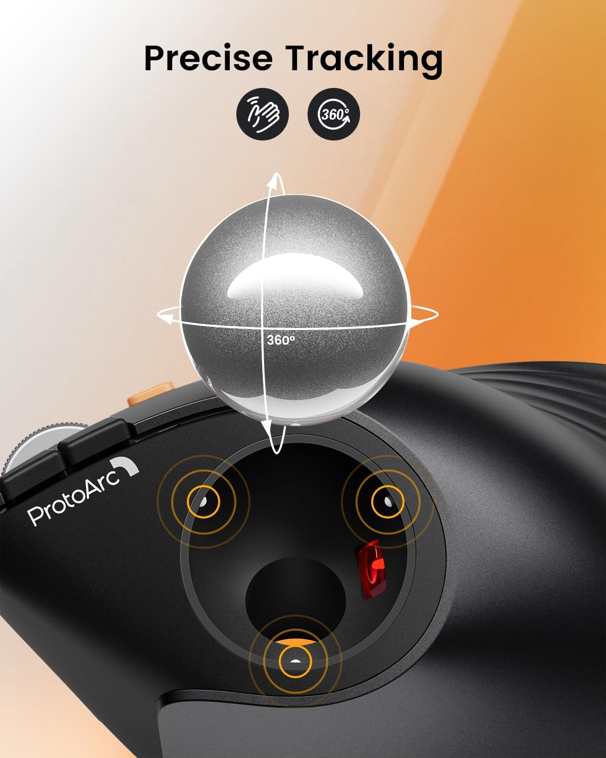 ProtoArc pionowa bezprzewodowa – Ergonomic Mouse Trackball Thumb recenzja i cena