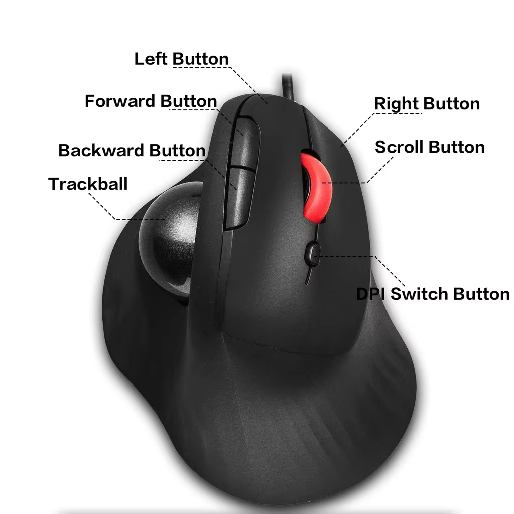Przewodowa ergonomiczna mysz t – Ergonomic Mouse Trackball Thumb recenzja i cena