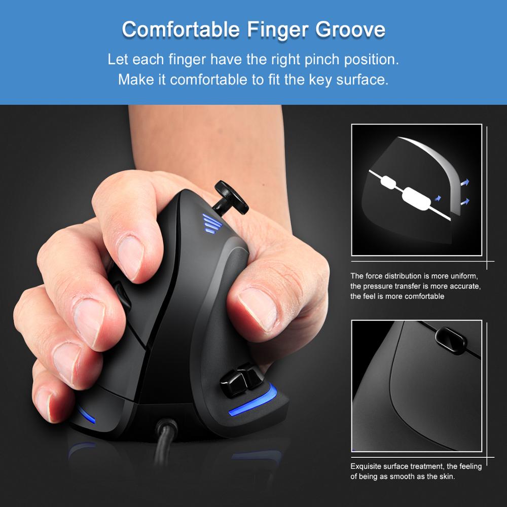 Mysz przewodowa ZELOTES C18, p – Vertical Mouse Left Handed recenzja i cena