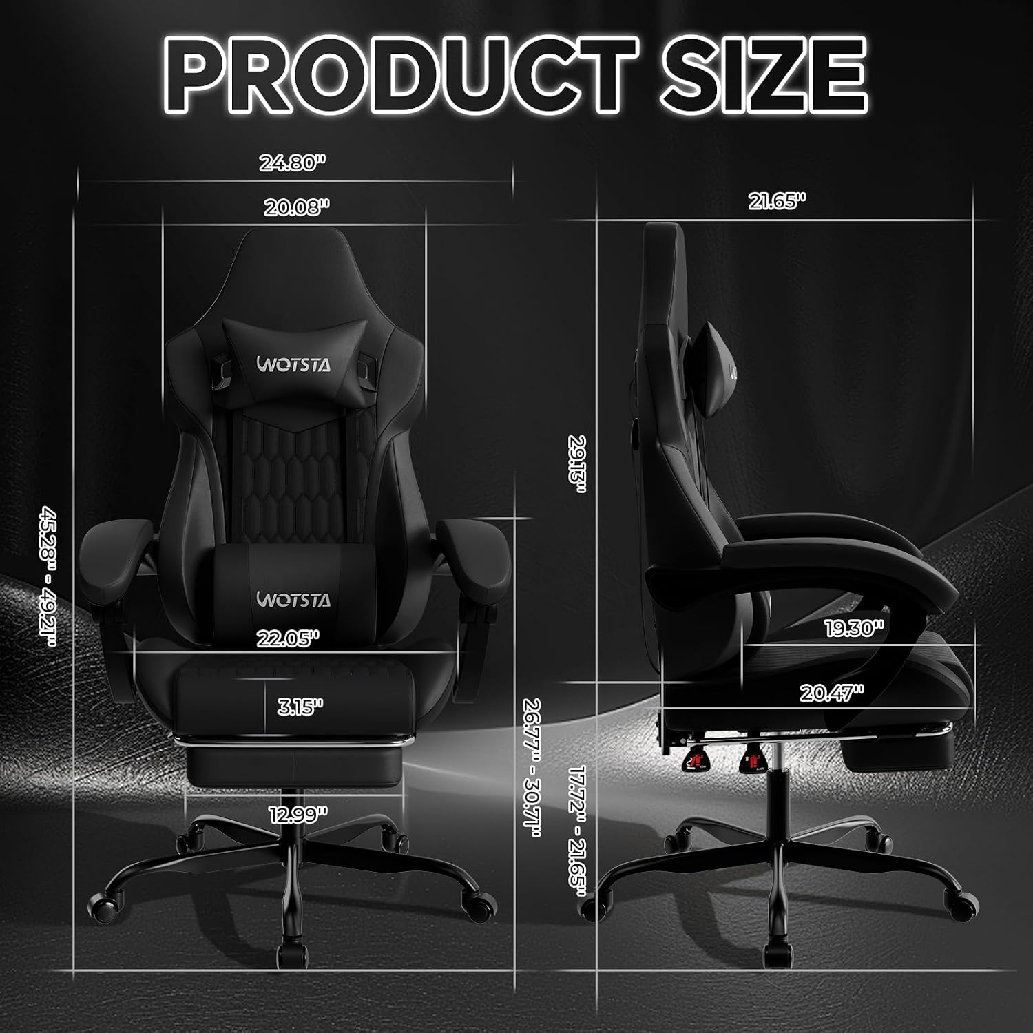 Krzesło do gier z podnóżkiem,  – Ergonomic Footrest Adjustable recenzja i cena