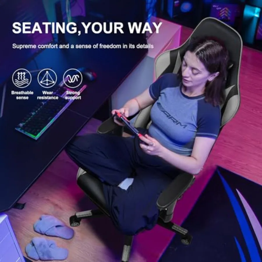 Krzesło do gier z podnóżkiem,  – Ergonomic Footrest Adjustable recenzja i cena