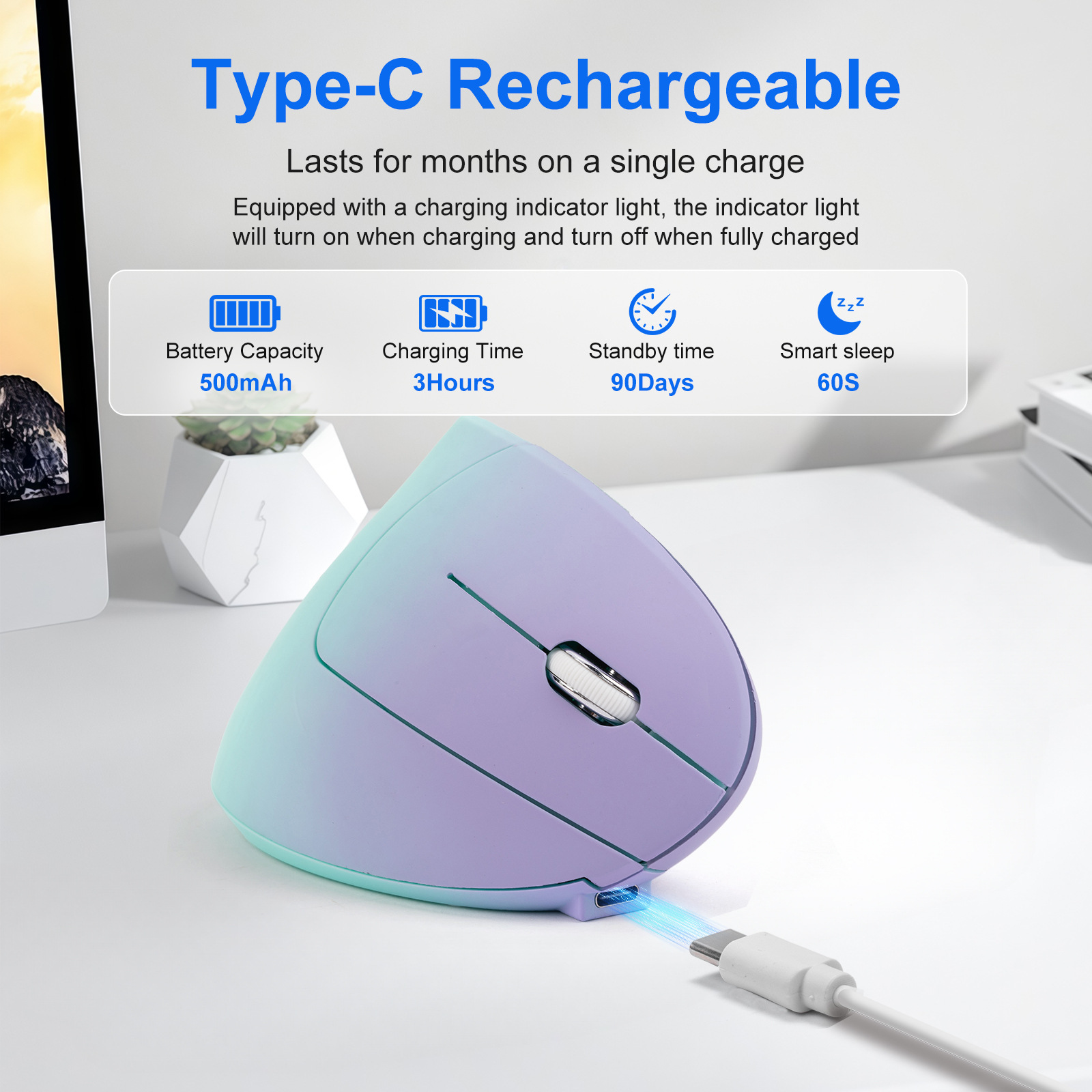 Bezprzewodowa mysz 2.4G Blueto – Vertical Mouse Left Handed recenzja i cena