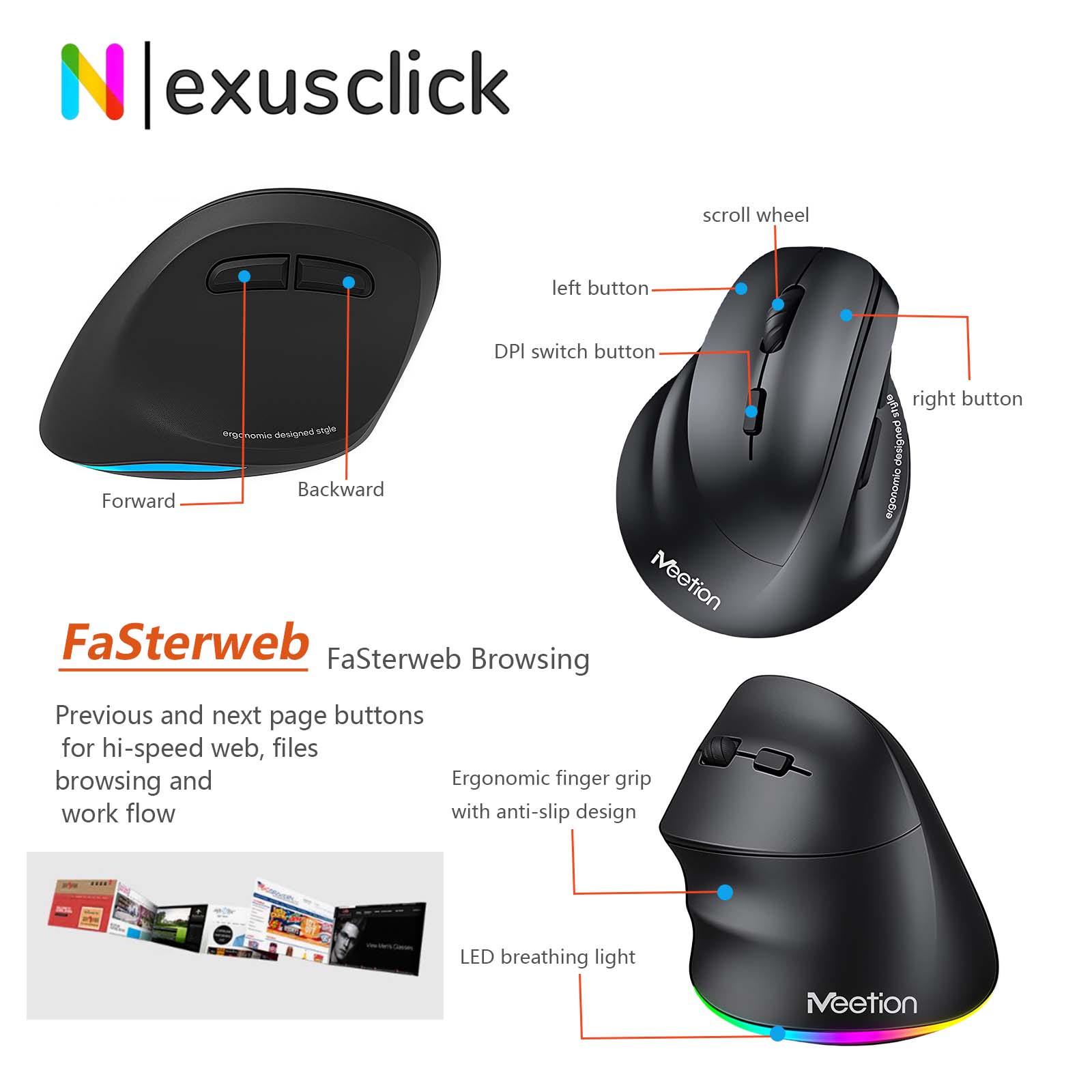 Meetion Mishen Bluetooth Ergon – Vertical Mouse Left Handed recenzja i cena