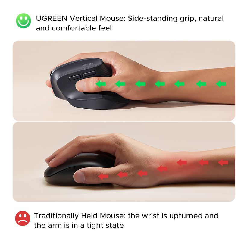 Pionowa mysz bezprzewodowa UGR – Vertical Mouse Dpi 4000 recenzja i cena