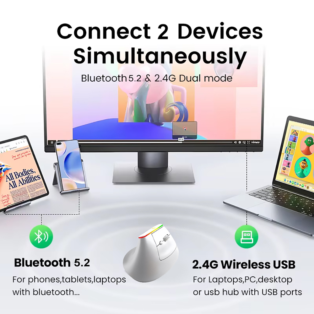 Mysz pionowa KEBIDUMEI Bluetoo – Vertical Mouse Rechargeable Bluetooth recenzja i cena