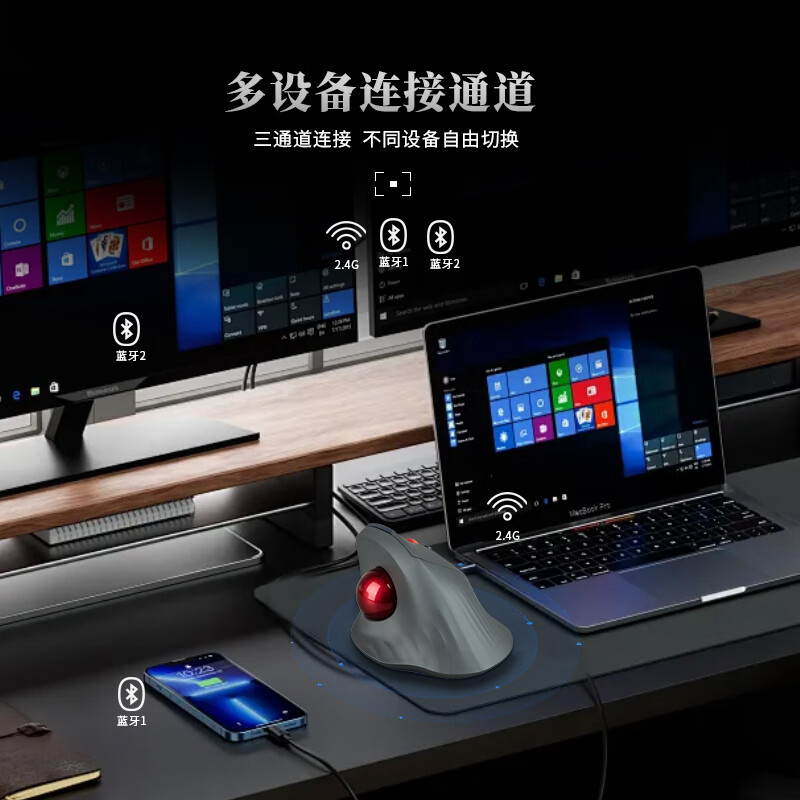 Mysz z podwójnym trybem pracy, – Ergonomic Mouse Trackball Thumb recenzja i cena