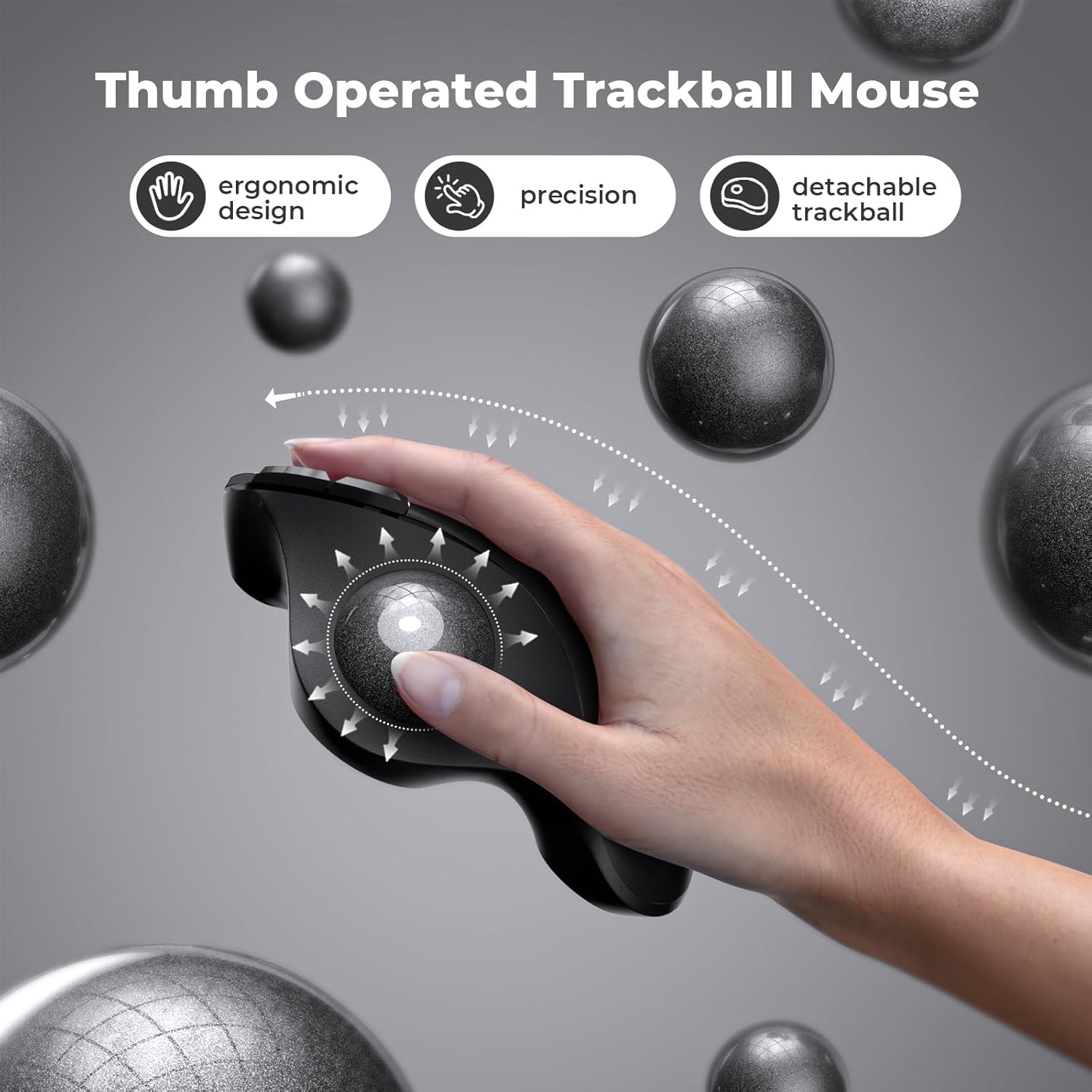ProtoArc Mou301 Bezprzewodowa  – Ergonomic Mouse Trackball Thumb recenzja i cena