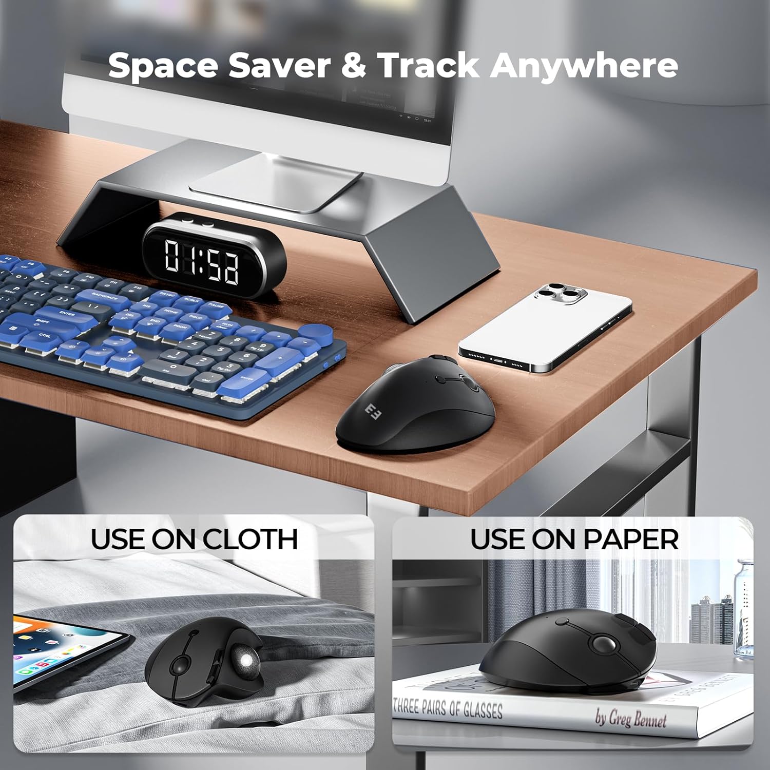 ProtoArc Mou301 Bezprzewodowa  – Ergonomic Mouse Trackball Thumb recenzja i cena