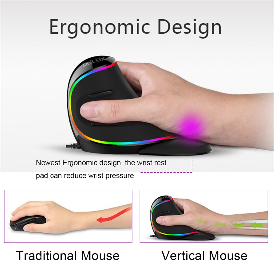 Delux M618 PLUS ergonomia pion – Vertical Mouse Dpi 4000 recenzja i cena
