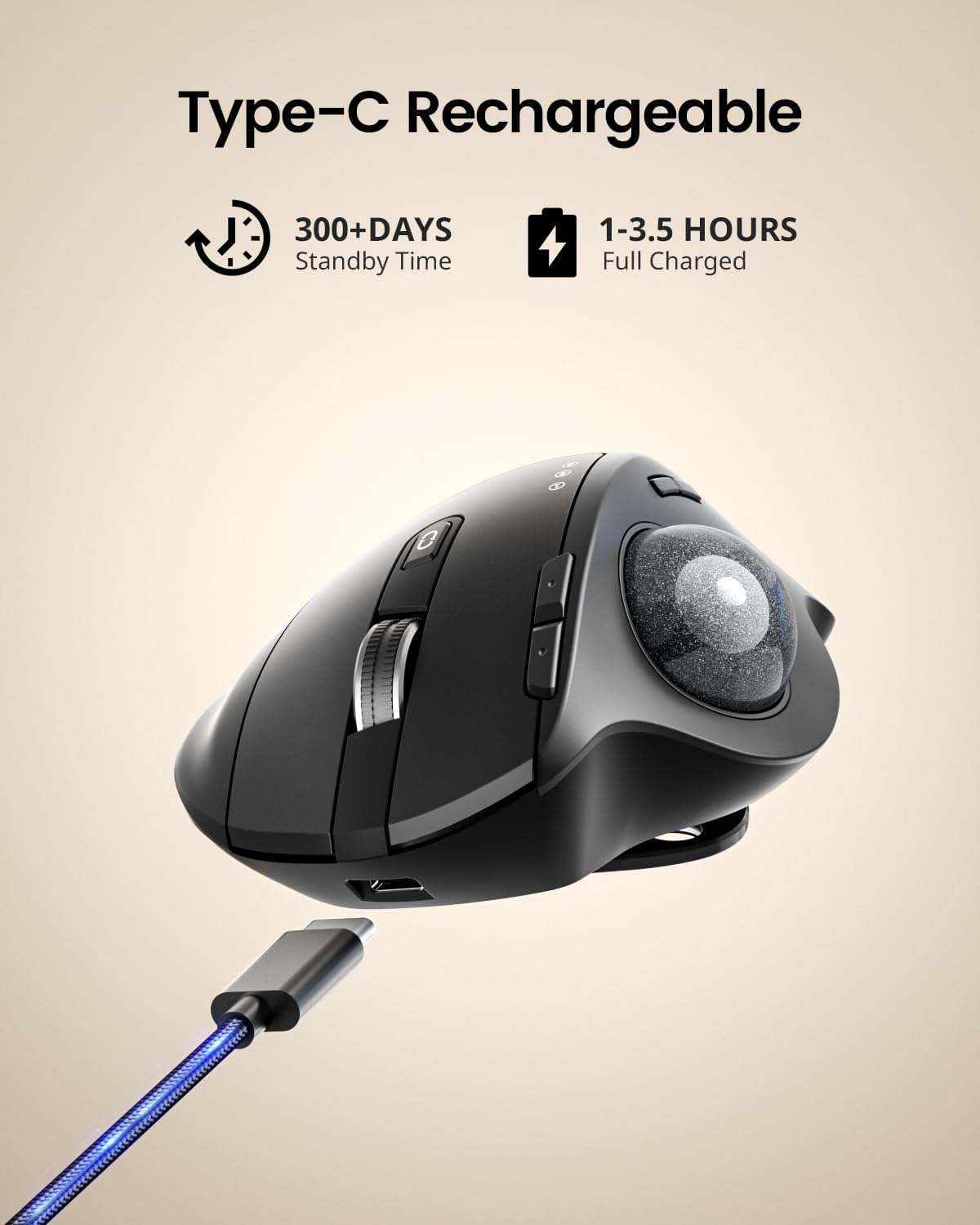 Bezprzewodowa mysz trackballow – Ergonomic Mouse Trackball Thumb recenzja i cena
