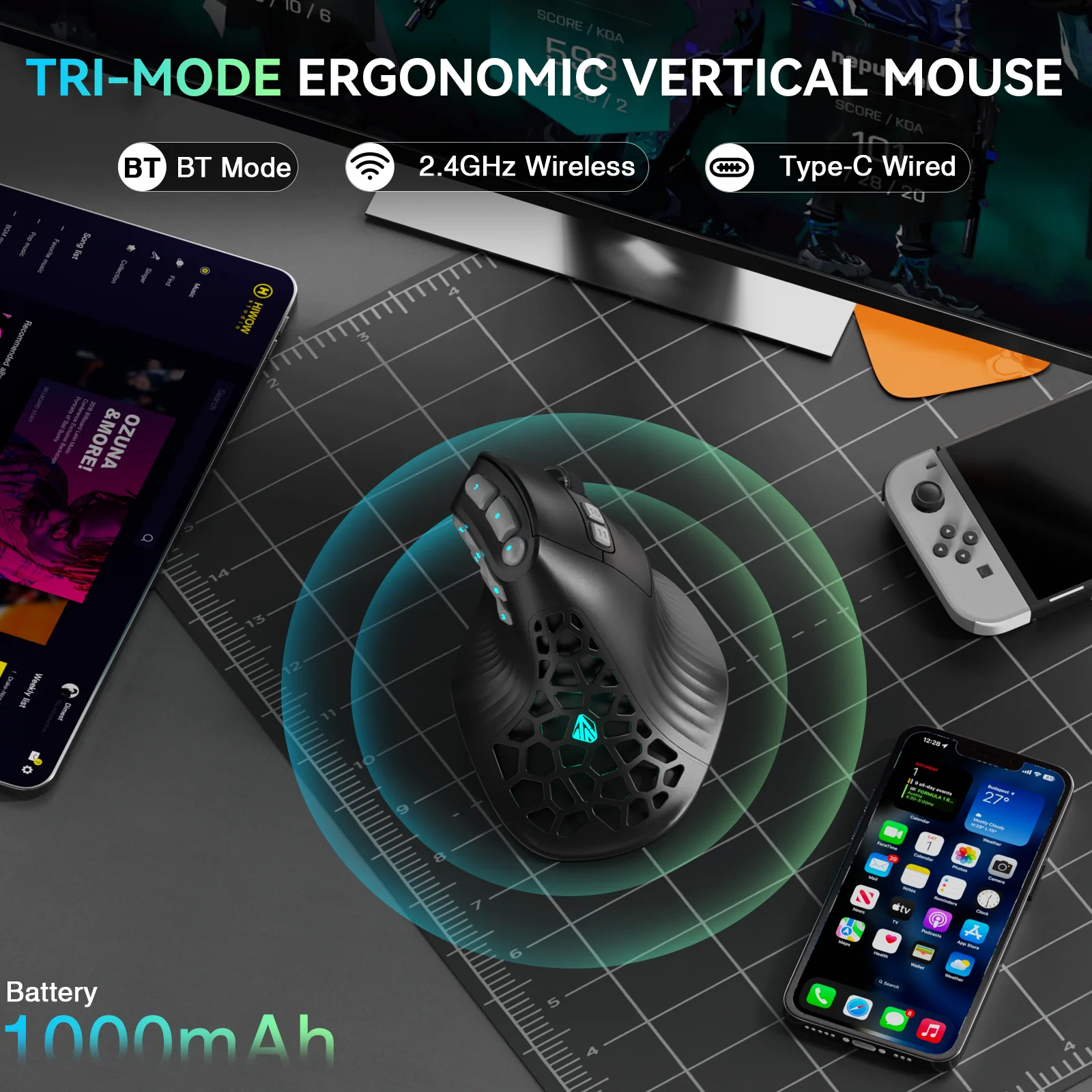 SOLAKAKA E9 Pro MMO Pionowa My – Vertical Mouse Left Handed recenzja i cena