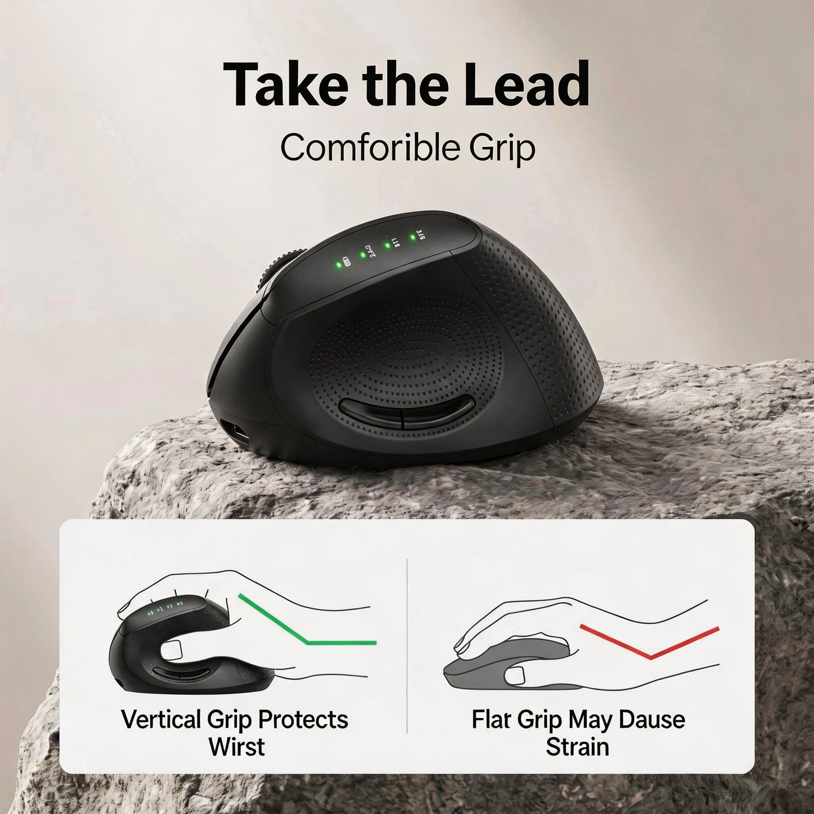 Pionowa ergonomiczna mysz bezp – Ergonomic Mouse 2.4G Silent Click recenzja i cena