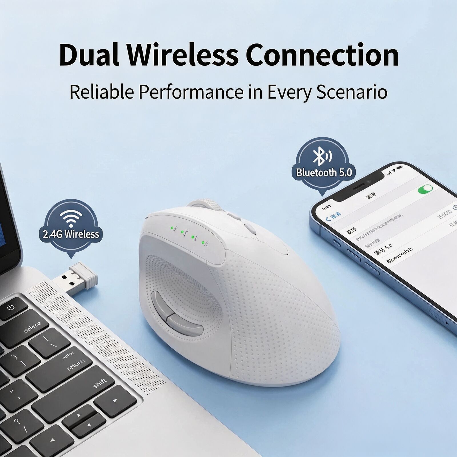 Pionowa ergonomiczna mysz bezp – Ergonomic Mouse 2.4G Silent Click recenzja i cena