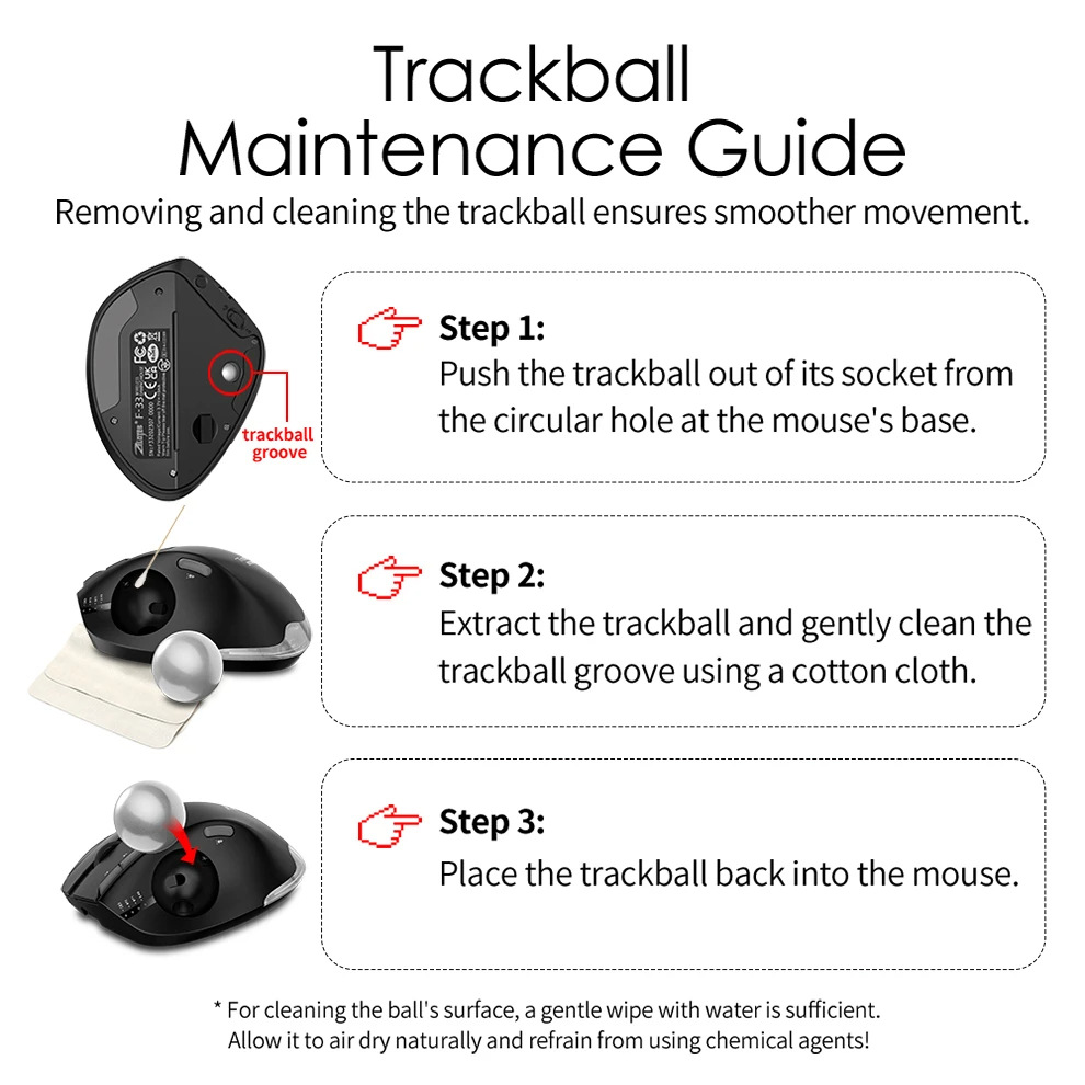 Bezprzewodowa mysz trackball 2 – Ergonomic Mouse Trackball Thumb recenzja i cena