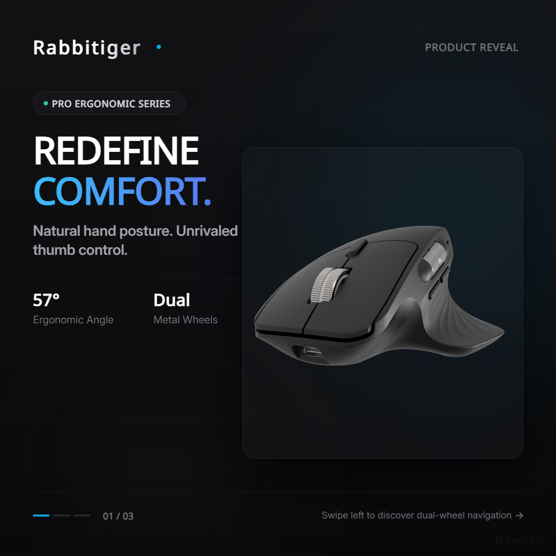 2027 Rabbitiger – ergonomiczna – Ergonomic Vertical Mouse Wireless recenzja i cena