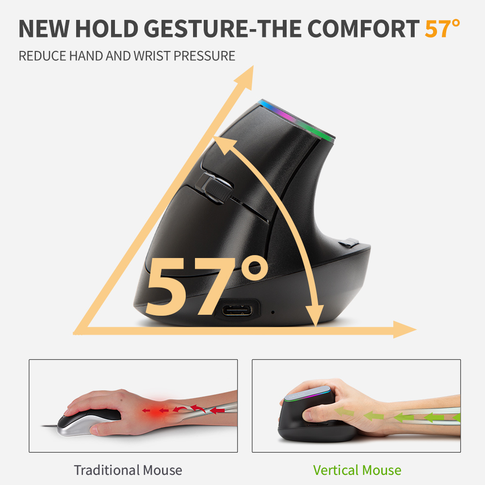 Delux ergonomiczna mysz pionow – Vertical Mouse Rechargeable Bluetooth recenzja i cena
