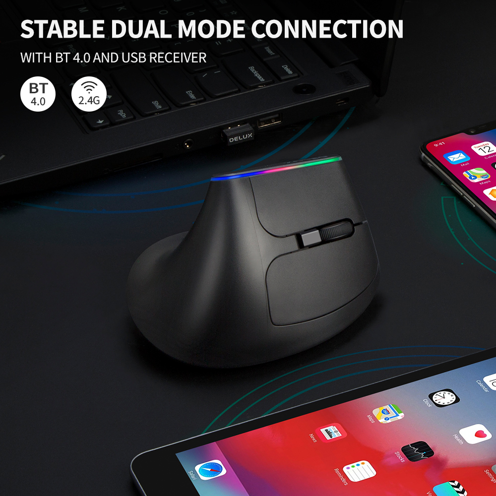 Delux ergonomiczna mysz pionow – Vertical Mouse Rechargeable Bluetooth recenzja i cena