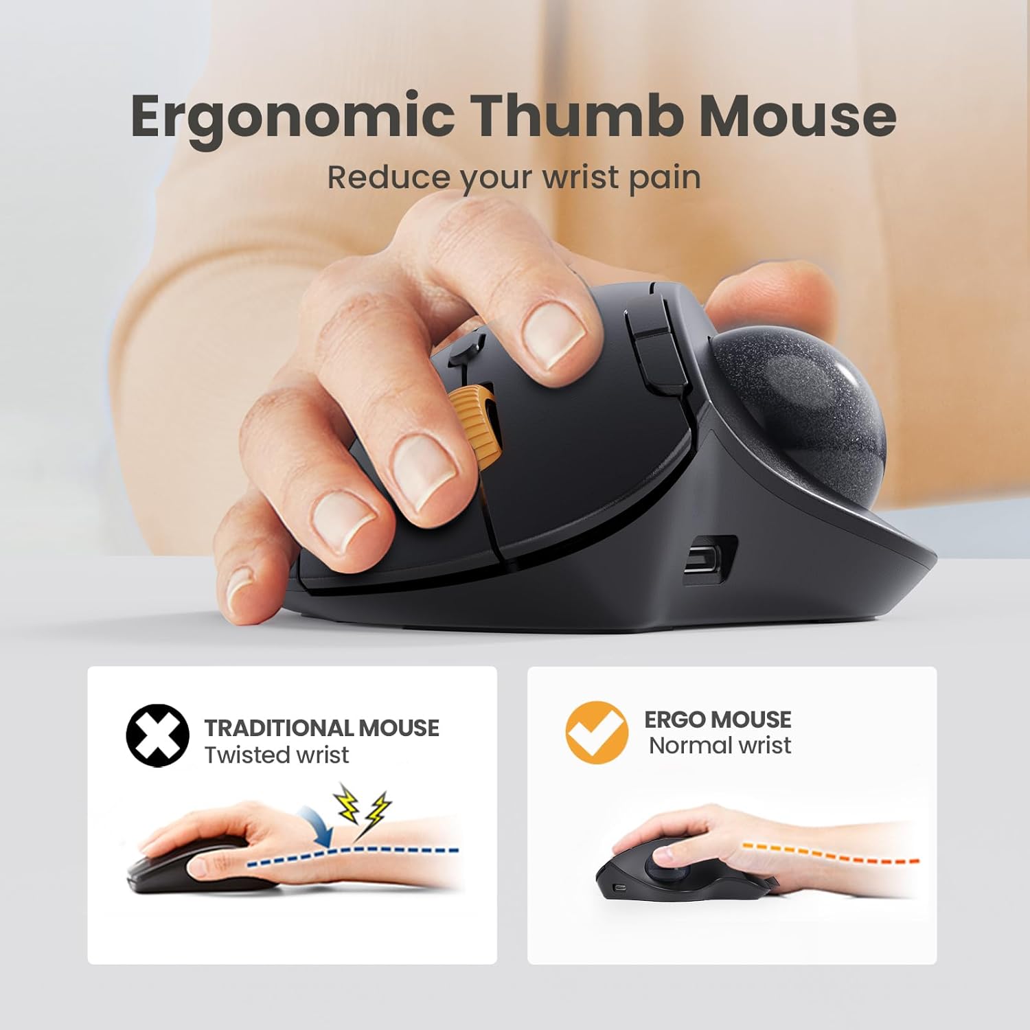 Mysz trackball bezprzewodowa P – Ergonomic Mouse Trackball Thumb recenzja i cena