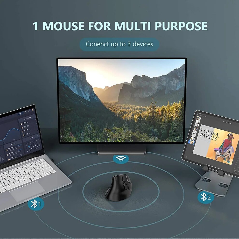 Mysz bezprzewodowa JOMAA 2.4G  – Vertical Mouse Left Handed recenzja i cena