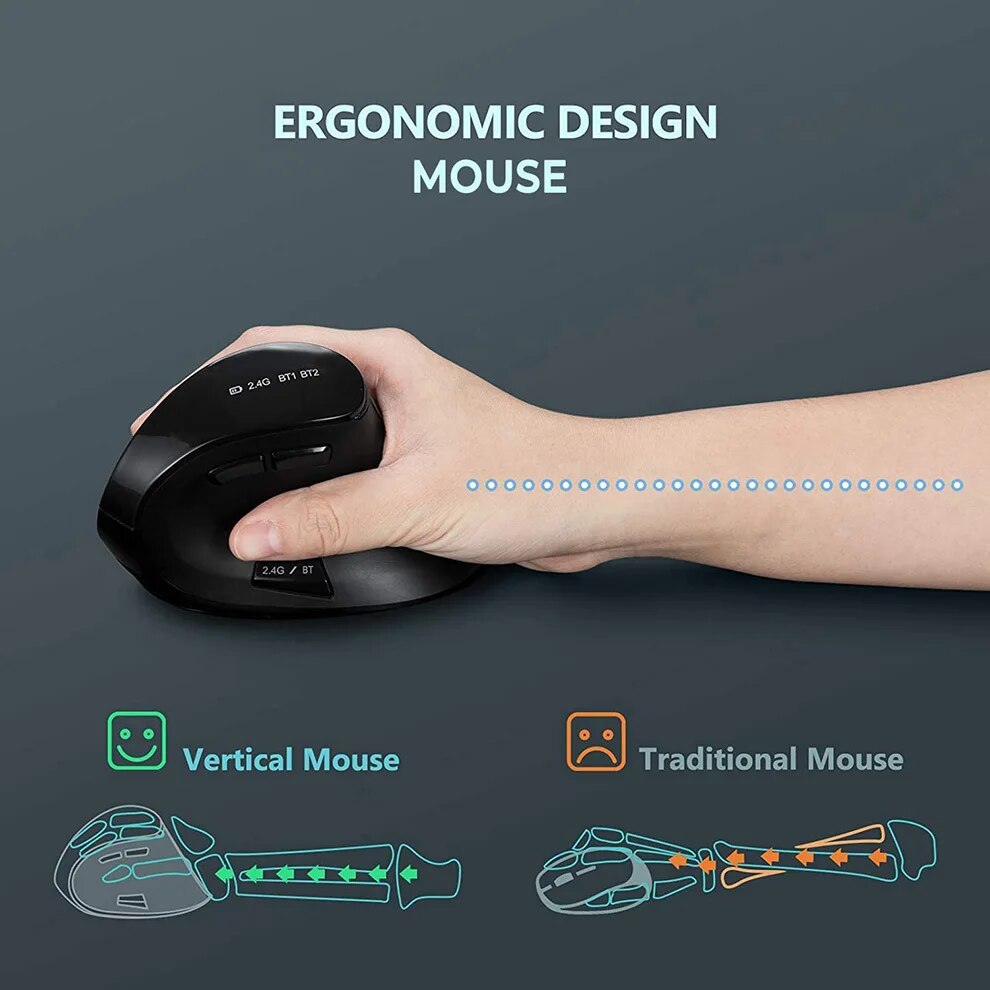 Mysz bezprzewodowa JOMAA 2.4G  – Vertical Mouse Left Handed recenzja i cena