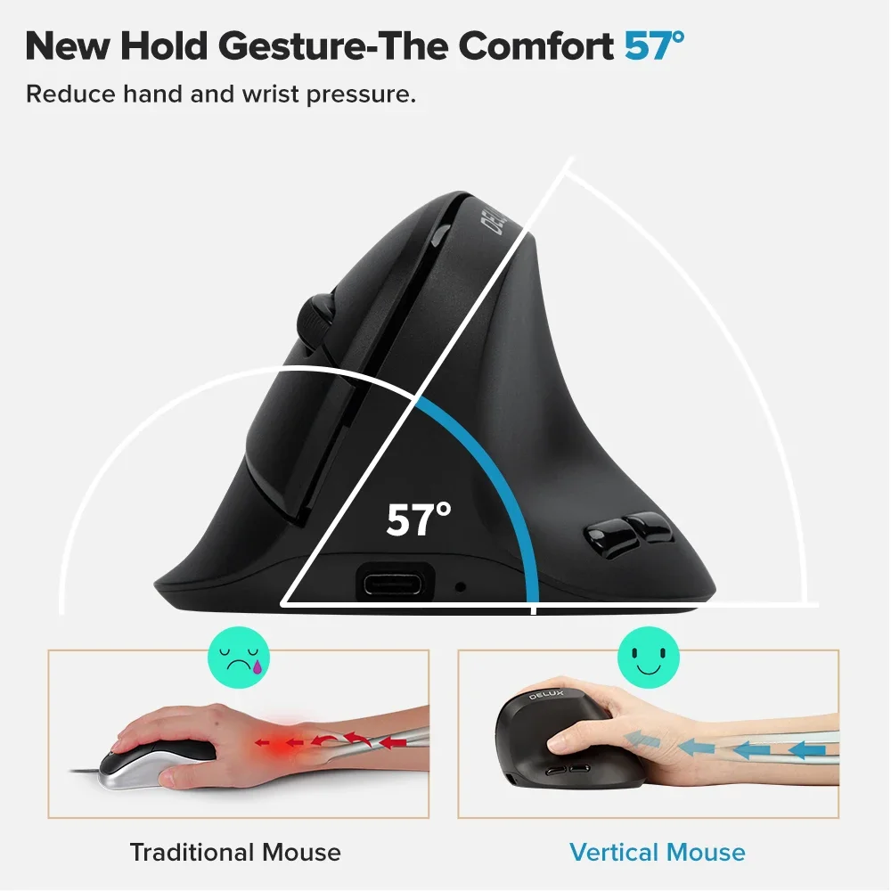 Delux M618 Air Ergonomiczna my – Vertical Mouse Left Handed recenzja i cena