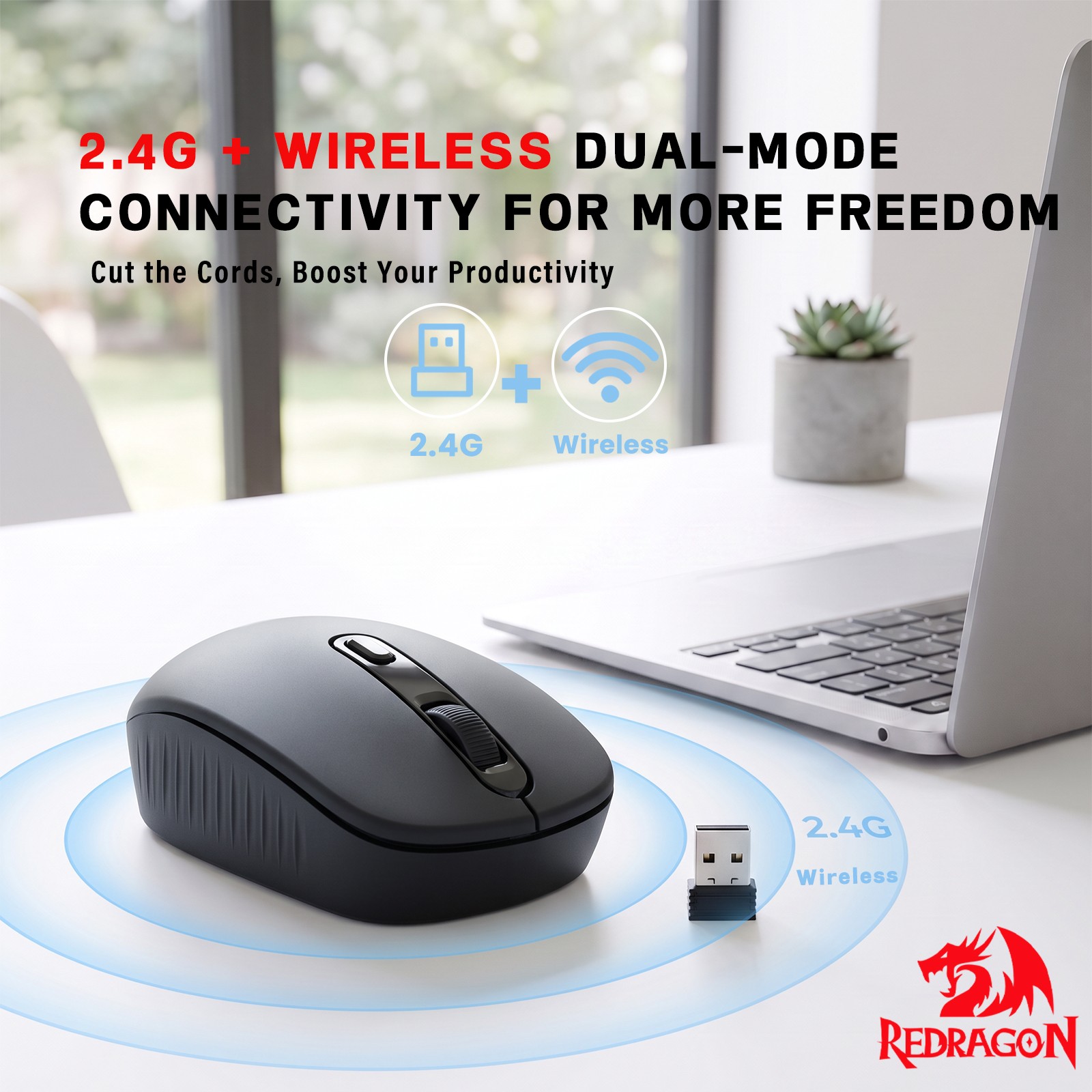 Redragon – bezprzewodowa mysz  – Ergonomic Mouse 2.4G Silent Click recenzja i cena