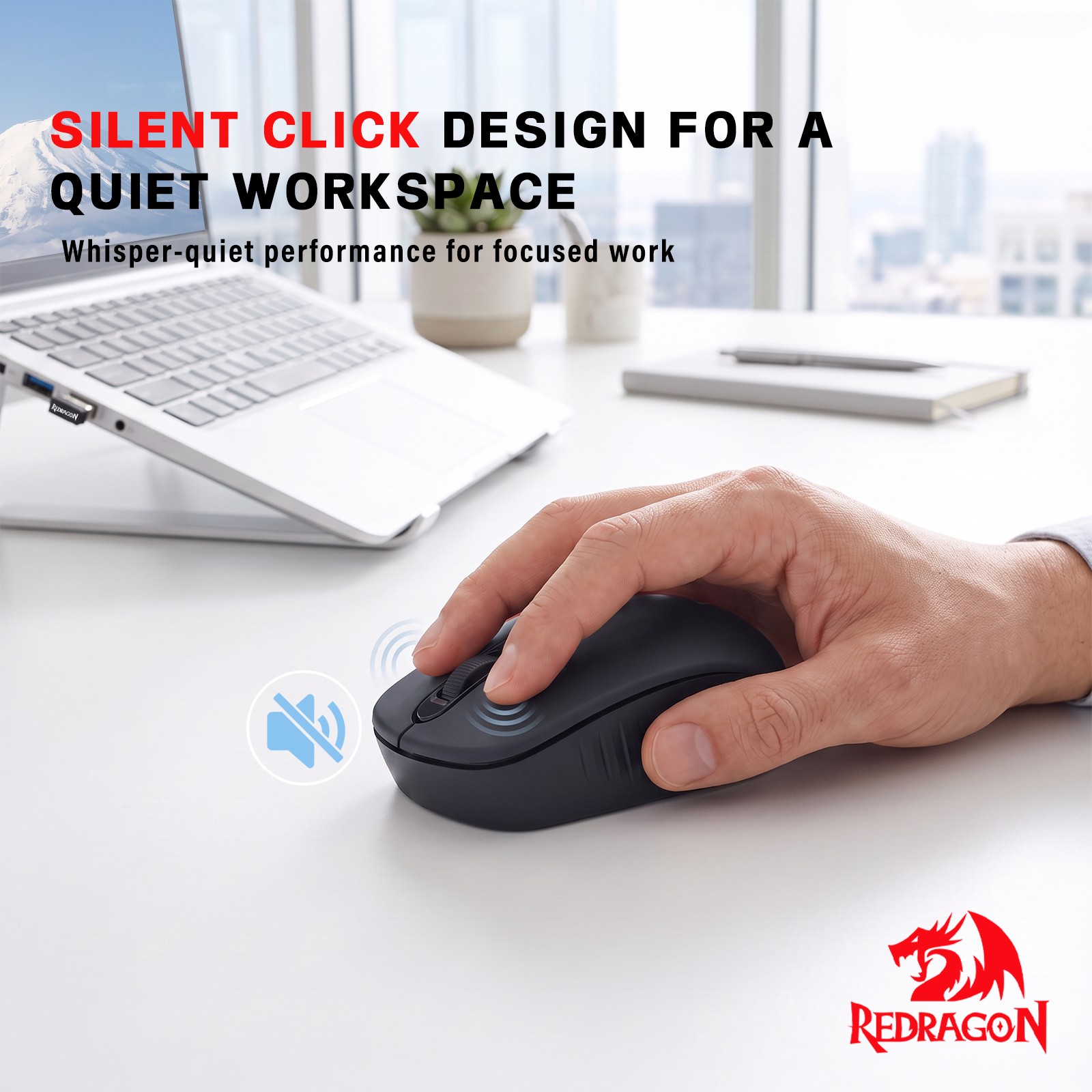 Redragon – bezprzewodowa mysz  – Ergonomic Mouse 2.4G Silent Click recenzja i cena